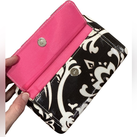 Women’s Paisley black white and pink wallet. Letter L. - Picture 10 of 16